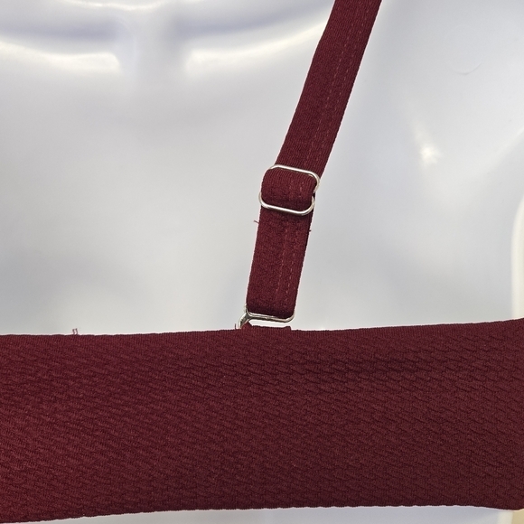 Zaful Bandeau 2 piece Bikini Set Wine Red S / 4 - Picture 5 of 12